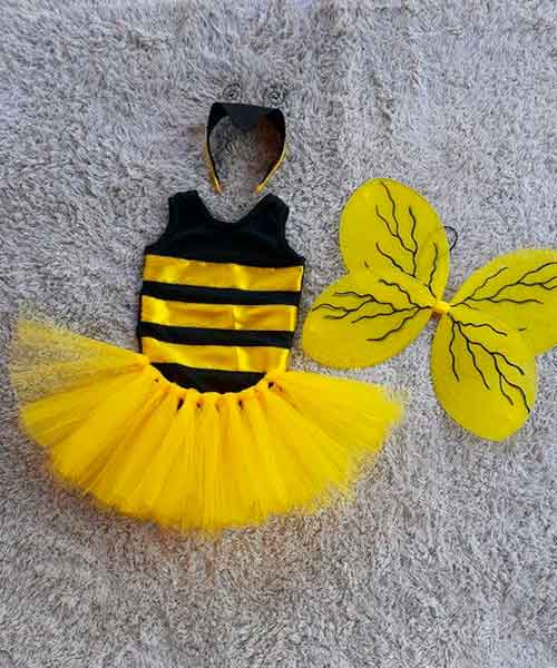 Disfraz de abeja para niña con falda de tul