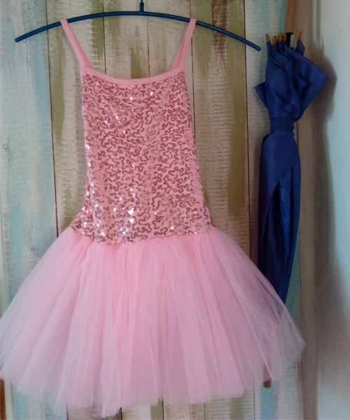 Vestido de ballet para niña con tutu rosa