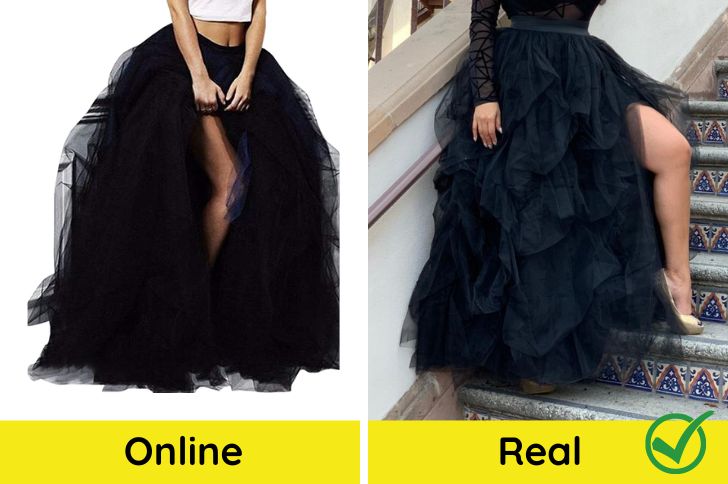 online vs real falda de tul con mucho volumen 2024
