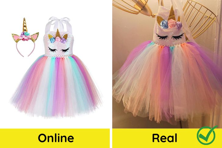online vs real tutu de nina unicornio 2024