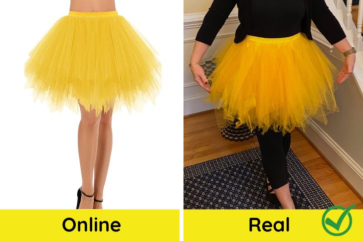online vs real tutu mujer amarillo 2023