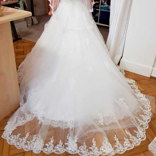 vestido de novia con tul 2024